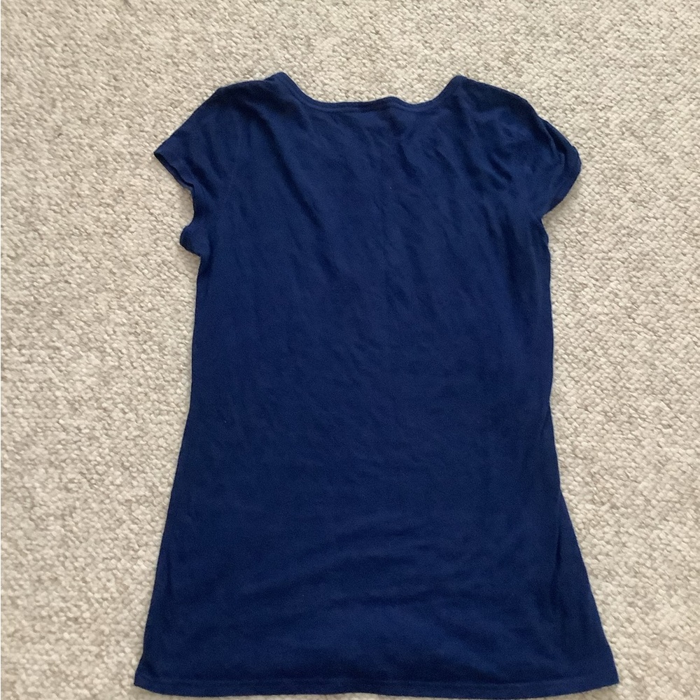 EUC Target Americana USA Patriotic Tee Blue Short Cap Sleeve Stretch XS - Picture 3 of 6